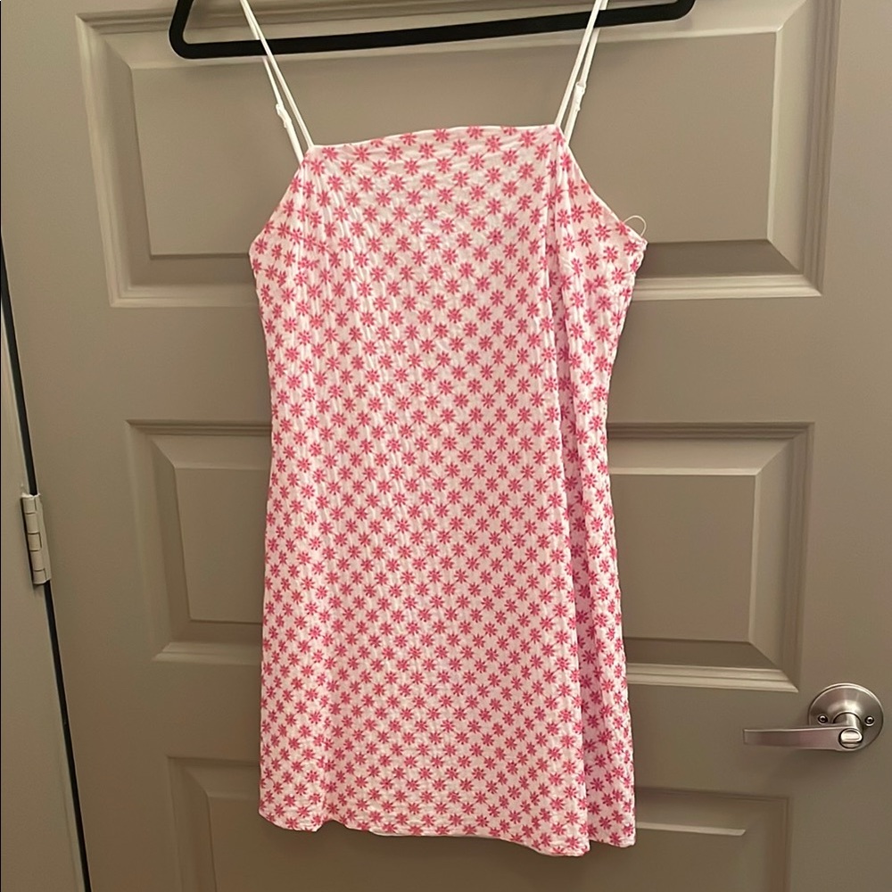 Pink and White Floral Dress